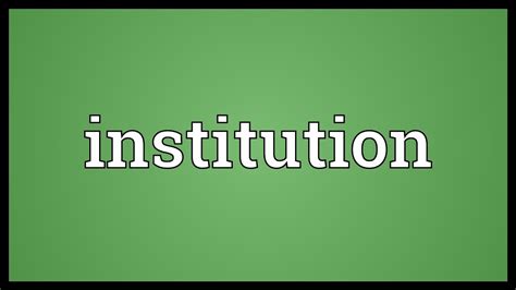 Institution Meaning - YouTube