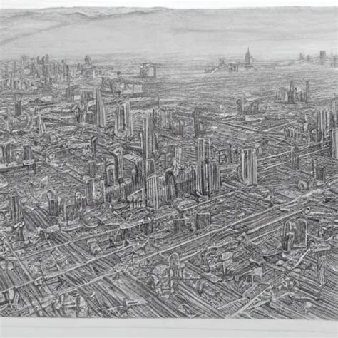 pencil sketch of fully destroyed city after nuke bird | Stable Diffusion