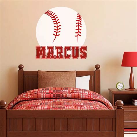 Custom Name Baseball Wall Decal for Kids Room - Custom Stickers - Make ...