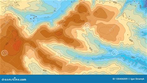 Abstract Detailed Color Vector Topographic Elevation Map Stock Vector ...