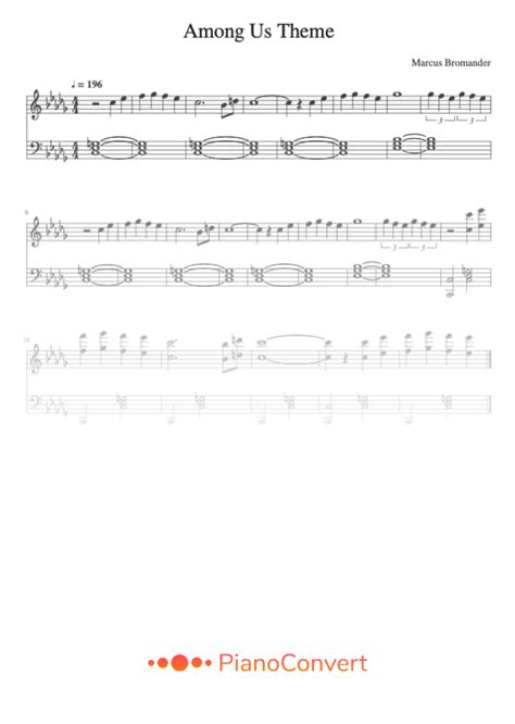 Among Us Theme - Easy Piano Sheet Music in PDF - La Touche Musicale