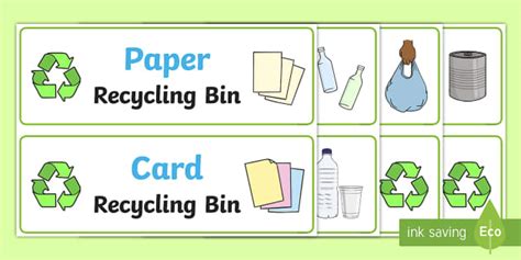 👉 Printable Recycling Labels - Bin Labels for the Classroom