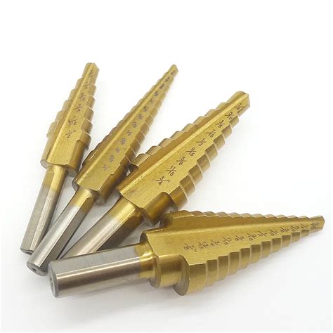 4pcs HSS Step Drill Bit Set Industrial Reamer 3/16 1/2" 1/8 1/2" 1/4 3/ ...