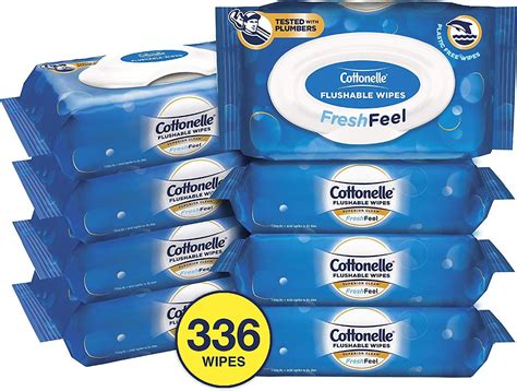 Cottonelle FreshFeel Flushable Wet Wipes for Adults, Alcohol Free, 336 ...