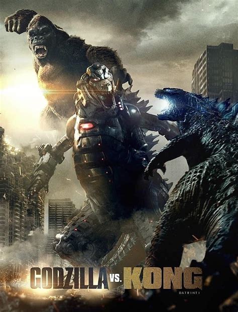 Godzilla vs Kong mechagodzilla fan poster, godzilla vs kong poster 2021 ...