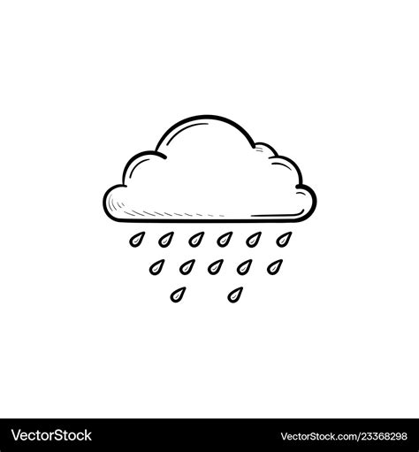 Rain cloud hand drawn outline doodle icon Vector Image