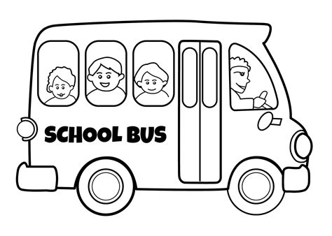 School Bus coloring book to print and online