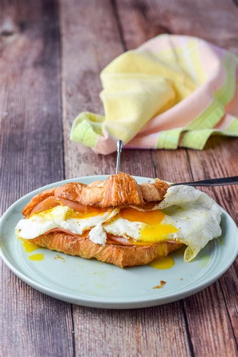 Croissant Sandwich with Ham, Eggs & Cheese - Dishes Delish