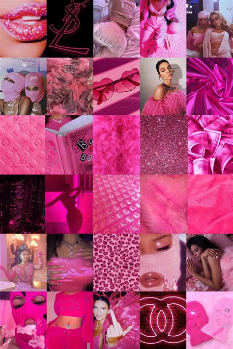 100 Piece Hot Pink Baddie Aesthetic Wall Collage Kit | Etsy