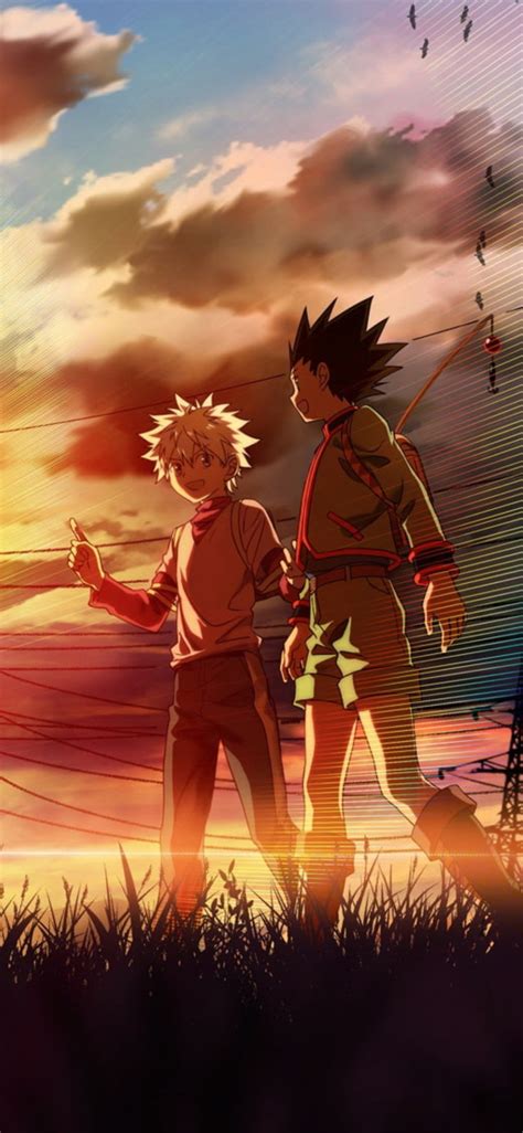 1125x2436 Gon and Killua walking at a beautiful sunset Iphone XS,Iphone ...