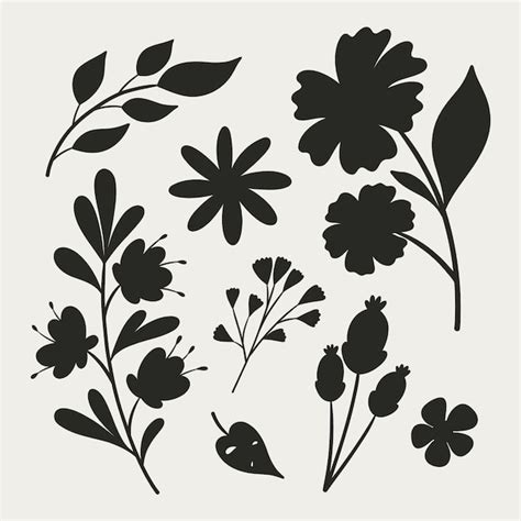 Flower silhouette Vectors & Illustrations for Free Download | Freepik