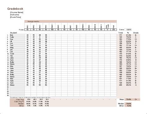 Student Gradebook Template Database