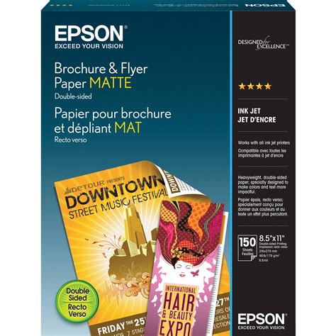 Epson Brochure & Flyer Paper Matte (8.5 x 11", 150 Sheets)