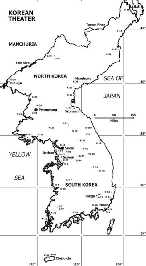 South Korea Army Posts Map