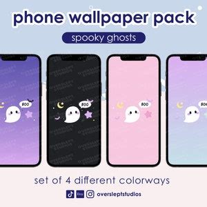 4 Cute Spooky Ghost Phone Wallpaper Halloween Phone - Etsy