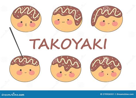 Kawaii Takoyaki In A Boat-shaped Container.Japanese Cuisine In Cute ...