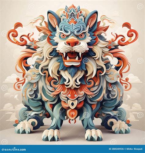 Chinese Mythological Animal Stock Illustration - Illustration of ...