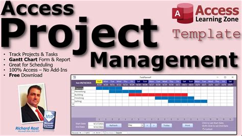 Microsoft Access Project Management Template, Gantt Chart, Scheduling ...