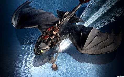 Hiccup flying with Toothless 4K wallpaper download