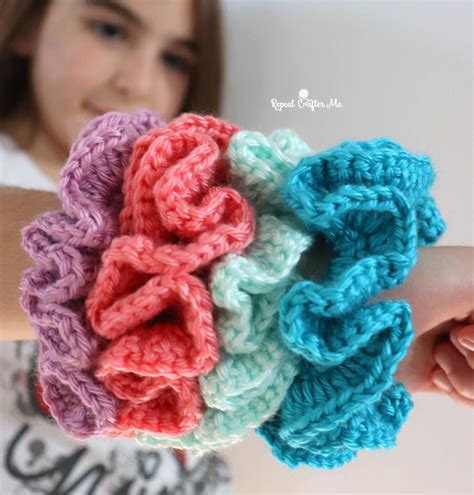 Crochet Caron Simply Soft Scrunchies - Repeat Crafter Me