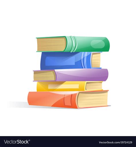 Pile of books isolated on a white background Vector Image