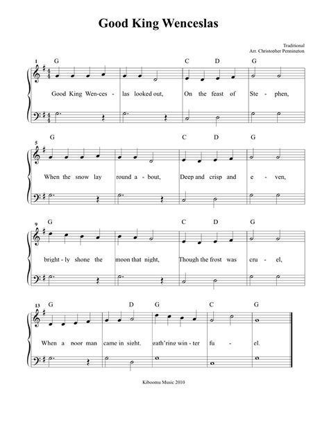 Easy Good King Wenceslas | Sheet music, Christmas sheet music, Piano songs