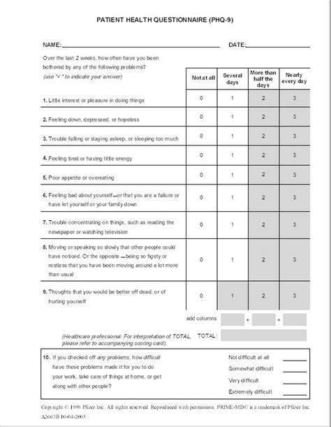 Phq 9 Form Printable - Printable Forms Free Online