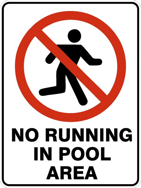 NO RUNNING IN POOL AREA | Discount Safety Signs Australia