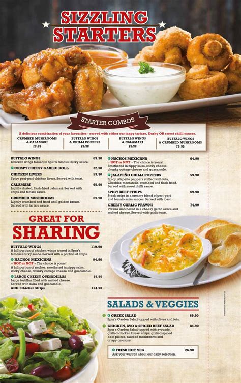 Spur Steak Ranches Menu Prices & Specials