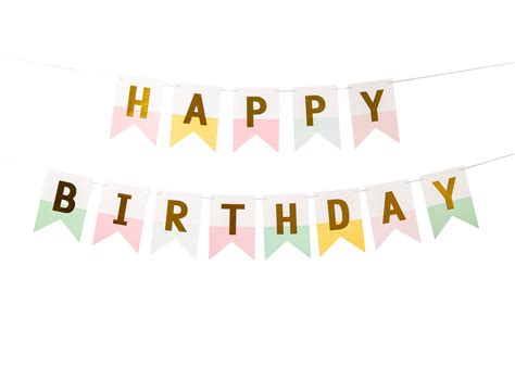 Paper Happy Birthday flags cutout, Png file 20575256 PNG