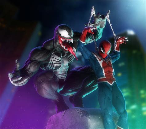 Venom and spiderman art