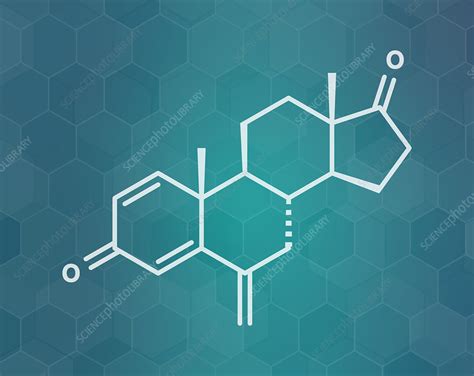 Exemestane breast cancer drug molecule, illustration - Stock Image ...