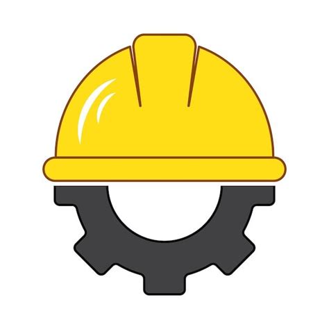 Premium Vector | Engineer icon with hat helmet and gear vector ...