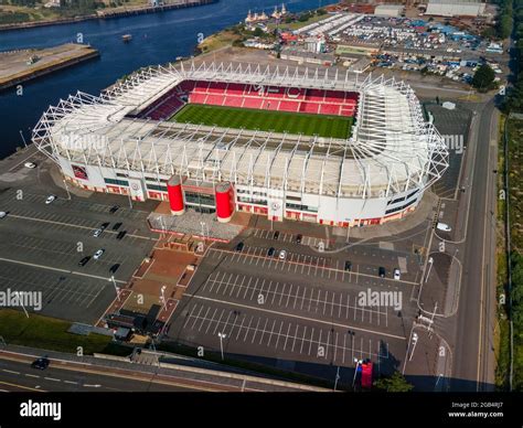 Aerial View of The Riverside Stadium Middlesbrough Football Club Drone ...