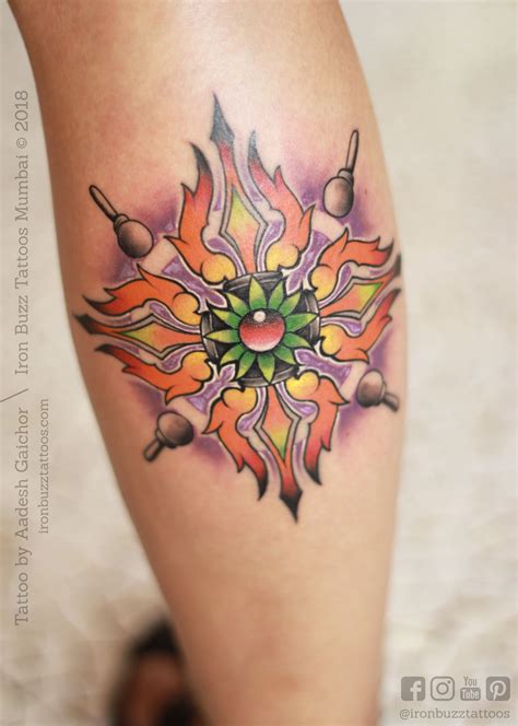 Illustrative Tibetian Vajra Color Tattoo 2 | Tattoos, Color tattoo ...