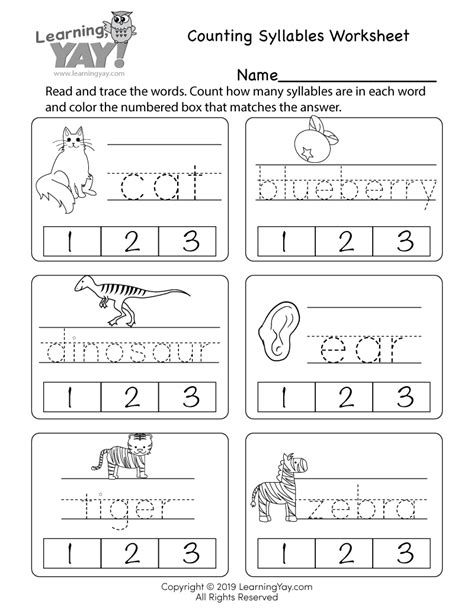 Free Printable Syllable Worksheets For Kindergarten - PRINTABLE TEMPLATES