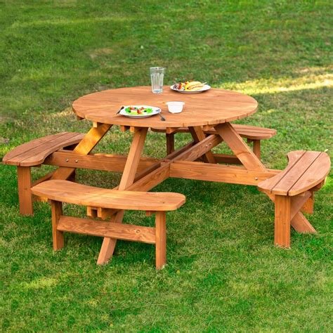 Leisure Season Round 8 - Person 82'' Long Picnic Table & Reviews ...