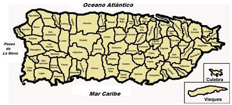 Mapa De Puerto Rico Con Los Pueblos En Colores | Mapa de los Pueblos de ...