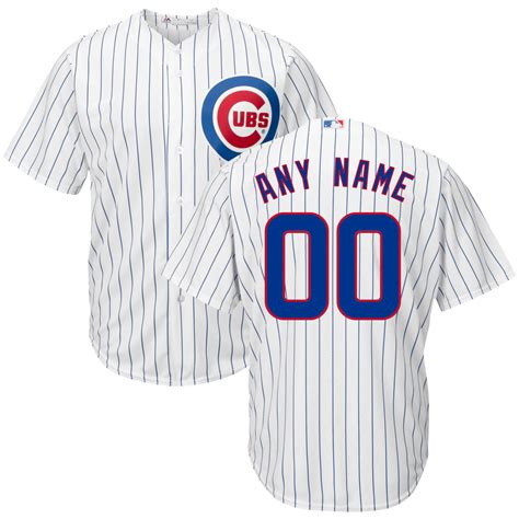 Men's Chicago Cubs Majestic White/Royal Cool Base Custom Jersey ...