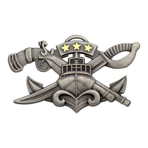 Navy SWCC Special Warfare Combatant Crew Badge - Silver Oxidized | USAMM