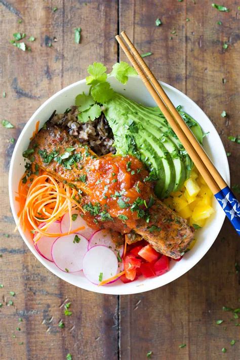 Cooked Salmon Poke Bowl - Green Healthy Cooking