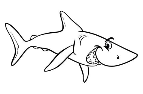 Mischievous shark - Shark Coloring Pages for Kids