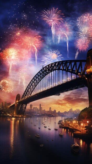 Premium AI Image | sydney harbour bridge fireworks aigenerated image