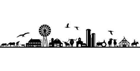 Farm Silhouette Vector