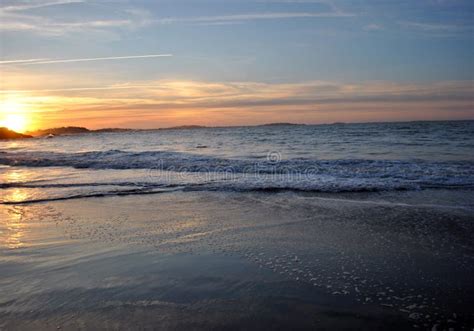 Calm Beach Sunset stock photo. Image of background, beach - 113270592