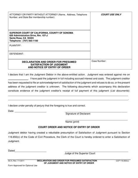 Form SC-5 - Fill Out, Sign Online and Download Printable PDF, County of ...