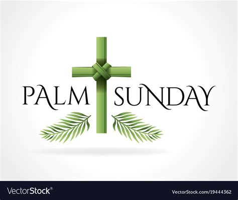 Christian palm sunday cross theme Royalty Free Vector Image