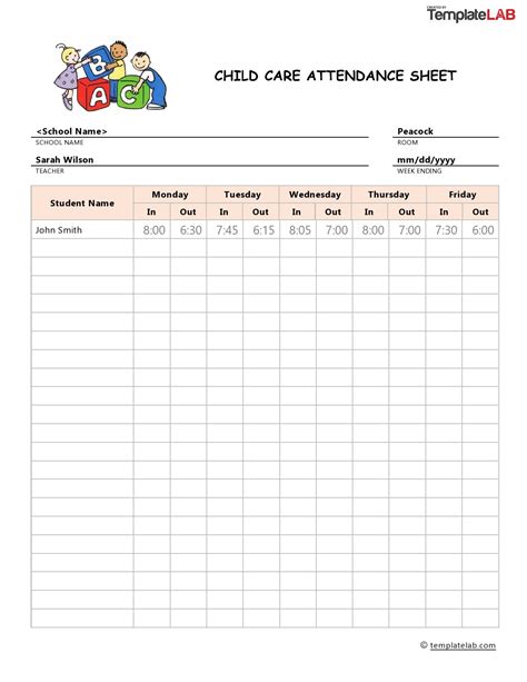 Printable Attendance Form - Printable Forms Free Online