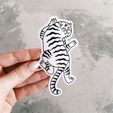 Fat Cat Sticker tiger sticker cute sticker fat animal | Etsy