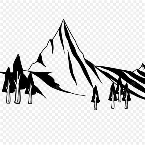 Mountain Black And White Clipart